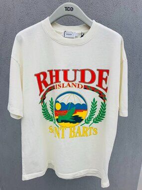 Rhude Island Saint Barts Tee - White and Red